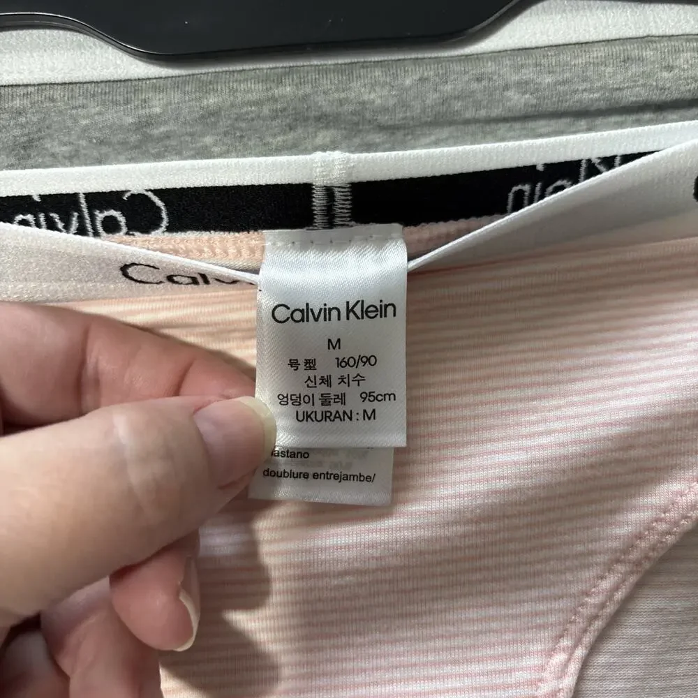 Lot Of 3 NWT Calvin Klein Underwear M Bikini Cotton Stretch Peach, Gray